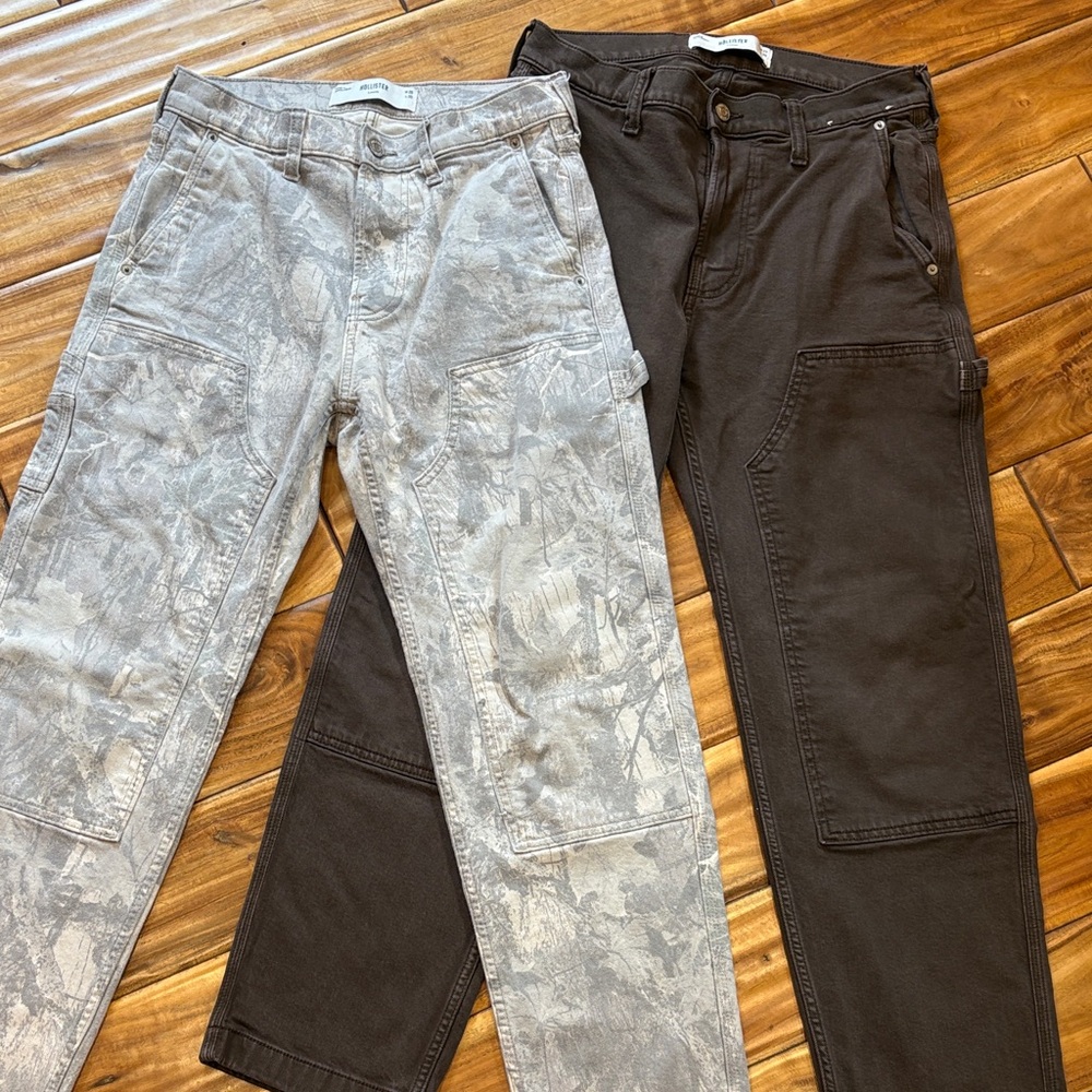 Hollister Men's Pants camo & brown
